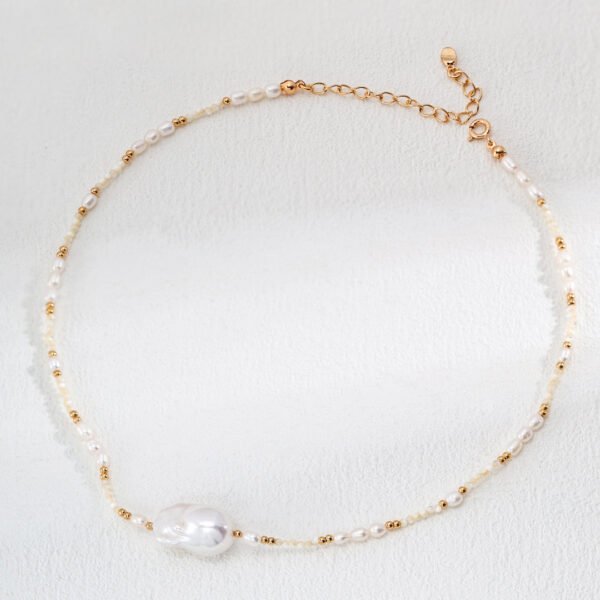 Vintage Baroque Pearl  Necklace ,Sterling Silver Necklace| BRILILY